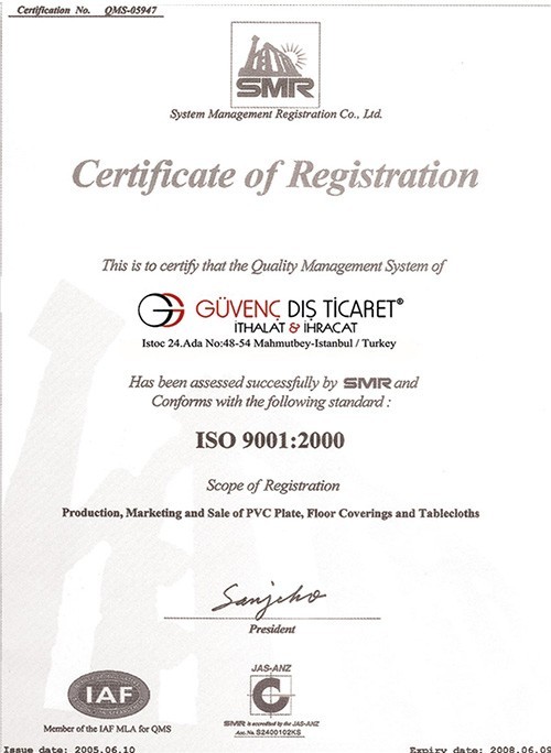 Certificate Of Registration - SMR
